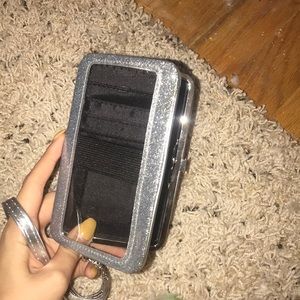 Super sparkly wristlet phone case wallet